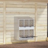Cubit pentru pui cu 6 compartimente, metal argintiu galvanizat