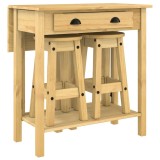 Cumpara ieftin Set mobilier de bar, 3 piese, lemn masiv de pin