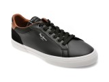 Cumpara ieftin Pantofi sport PEPE JEANS negri, KENTON COURT, din piele ecologica