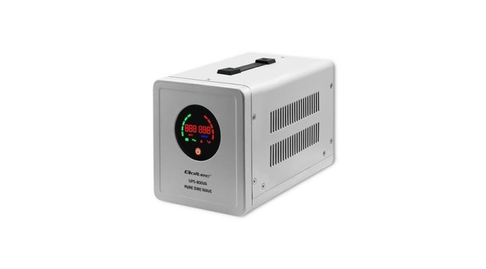Qoltec Sursă de alimentare ne&icirc;ntreruptibilă Undă sinusoidală pură UPS | 800VA | 560W | Gri