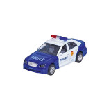 Masinuta die cast cu sunete si lumini, 15 cm, politie, albastra, Goki