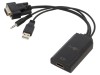 Goobay Convertor HDMI VGA-HDMI-ADAP01 FullHD 1080p Negru cu USB A, D-Sub 15pin HD, Jack 3.5mm