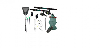 set pescuit prokarpfishing cu 2 lansete 2.7 m si 2 mulinete cu fir si accesorii foto