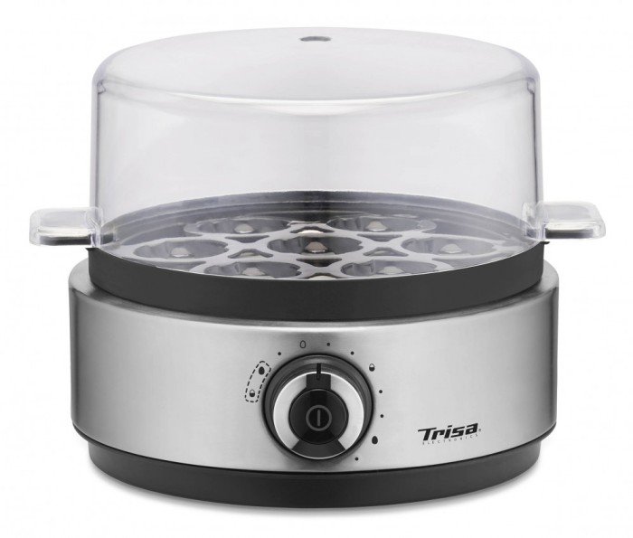 Fierbator de oua Trisa Vario Eggs 7390.7512,400 W, 7 oua, Include doua cupe de posare, Argintiu ProDesign DailyAppliances