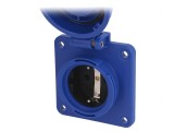 Conector de Alimentare AC Mamă 2P+PE 250V 16A Albastru