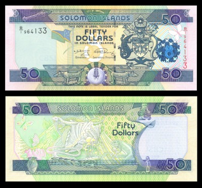 INSULELE SOLOMON █ bancnota █ 50 Dollars █ 2005 █ P-29 █ B/1 █ semnatura 9 █ UNC foto