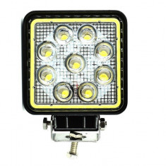 Proiector cu LED patrat 27W 12 24V Spot Beam 30 cu angel eyes