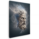 Tablou cap statuie Zeus cu fulgere 1747 Tablou canvas pe panza CU RAMA 30x40 cm