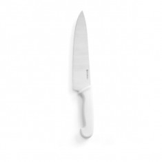 Cutitul bucatarului, lama inox solid 24 cm, lungime totala cutit 38.5 cm, maner alb, Profi Line, respecta normele de igiena HACCP