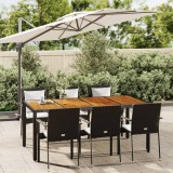 VidaXL Set mobilier de grădină cu perne, 7 piese, negru, poliratan