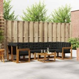 Cumpara ieftin Set de canapele de exterior 8 buc. 7-Locuri Natural si Negru