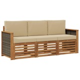 vidaXL Seturi de canapele cu pernă 3 pcs Lemn Solid de Acacia 3383959
