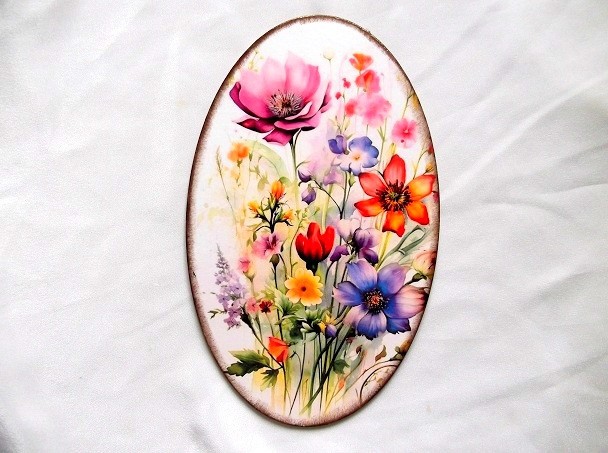 Tablou pe lemn flori viu colorate 46147