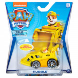 Masinuta cu figurina Paw Patrol True Metal, Rubble, 20115876