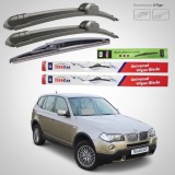 Cumpara ieftin Ștergătoare BMW X3 E83 (2003&ndash;2006) Pre-Facelift Flat | Set Complet &ndash; TeamCar&reg;