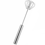 Mixer Manual, pentru Oua Smantana Frisca Aluat, Maner Otel Inoxidabil, Usor de Utilizat si Depozitat, 29 x 7 cm, Argintiu