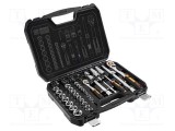 Set chei tubulare 6-puncte NEO TOOLS 46 piese, fixare 1/2 și 1/4