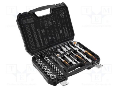 Set chei tubulare 6-puncte NEO TOOLS 46 piese, fixare 1/2 și 1/4 foto