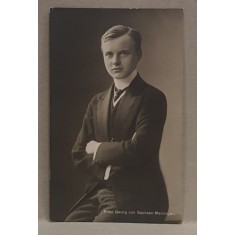 PRINTUL GEORG VON SACHSEN - MEININGEN ,PORTRET IN STUDIO , CARTE POSTALA ILUSTRATA , MONOCROMA, NECIRCULATA , PERIOADA PRIMULUI RAZBOI MONDIAL