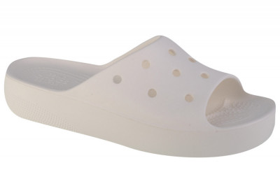 Papuci flip-flop Crocs Classic Platform Slide 208180-100 alb foto