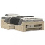 VidaXL Cadru pat fără saltea, stejar sonoma 75x190 cm lemn prelucrat