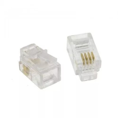 Mufa modulara telefon RJ10 4P4C contacte aurite Well foto