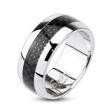 Inel din oțel inoxidabil cu model &icirc;n carouri - Marime inel: 67