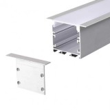 PROFIL ALUMINIU PENTRU BANDA LED 2M 50MM X 35MM ALB, V-TAC
