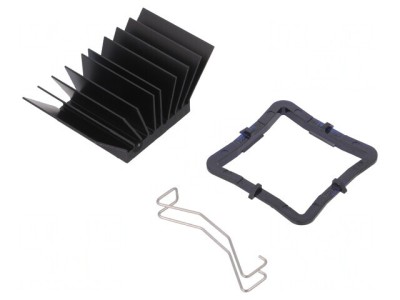 Radiator Extrudat cu Aripioare BGA Negru 31x31mm foto