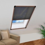 Cumpara ieftin Plasa insecte plisse pentru ferestre, maro, 60x80 cm, aluminiu