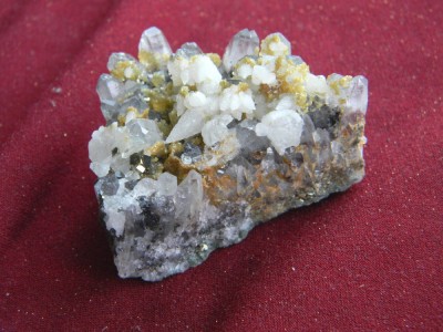 Specimen minerale - CUART, CALCITA SI PIRITA (C8) foto