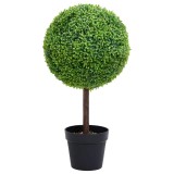 Cumpara ieftin Planta artificiala cimisir cu ghiveci, verde, 71cm, forma minge