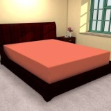 HUSĂ DE PAT TRICOT CU &Icirc;NĂLȚIME STANDARD DE 25 CM PORTOCALIU - 180x200