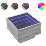 Cumpara ieftin Noptiera cu LED infinity, gri sonoma, 40x40x30 cm