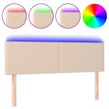 Cumpara ieftin Tablie de pat cu LED cappuccino 144x5x78/88 cm piele ecologica
