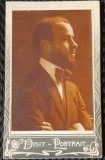 Fotografie tip CDV, barbat cu barba, inceput de secol XX