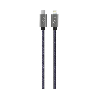 Cablu Date si Incarcare USB Type-C la Lightning Goui Fashion, 1 m, Negru G-FASHIONC94BK foto