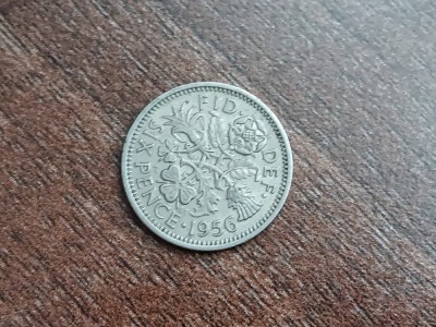 M3 C50 - Moneda foarte veche - Anglia - six pence - 1956 foto