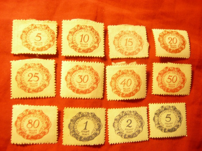 Serie Liechtenstein 1920 Porto - 12 val. sarniera (2 val. fara guma)
