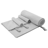 vidaXL Set de Prosoape Sport 3 pcs Gri Poliester și poliamidă 42011501