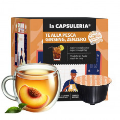Ceai de piersici, ginseng si ghimbir, 16 capsule compatibile Dolce Gusto, La Capsuleria