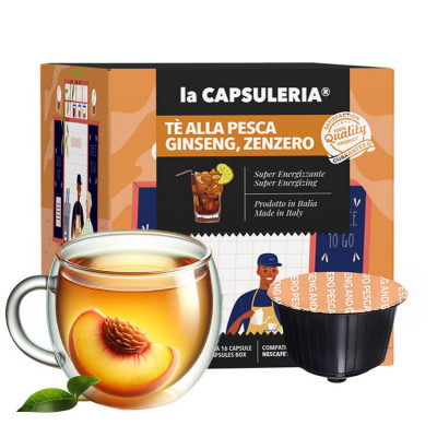 Ceai de piersici, ginseng si ghimbir, 96 capsule compatibile Dolce Gusto, La Capsuleria foto