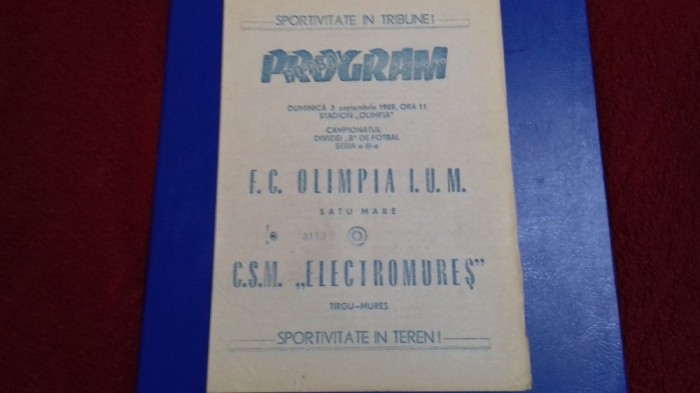 program Olimpia SM - CSM Electromures tg. Mures