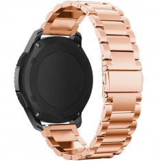 Curea metalica Smartwatch Samsung Galaxy Watch 4, Watch 4 Classic, Gear S2, iUni 20 mm Otel Inoxidabil, Rose Gold foto