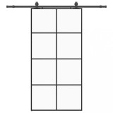 Cumpara ieftin Usa glisanta cu set de feronerie neagra 102,5x205 cm Sticla ESG