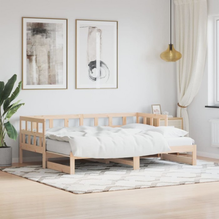 Gossi pat de zi cu extensie, 80x200 cm, lemn masiv de pin