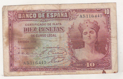 bnk bn Spania 10 pesetas 1935 foto