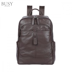 Rucsac din piele, BUSY LDY&amp;GTM&reg; Barreta, unisex, capacitate mare, spatiu tableta si laptop