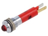Lampă LED convexă roșie 12VDC 12VAC &Oslash;8mm IP67