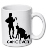 Cana alba personalizata &quot; Game Over Women &amp; Man &quot;, INOVATIX&reg;. 330ml